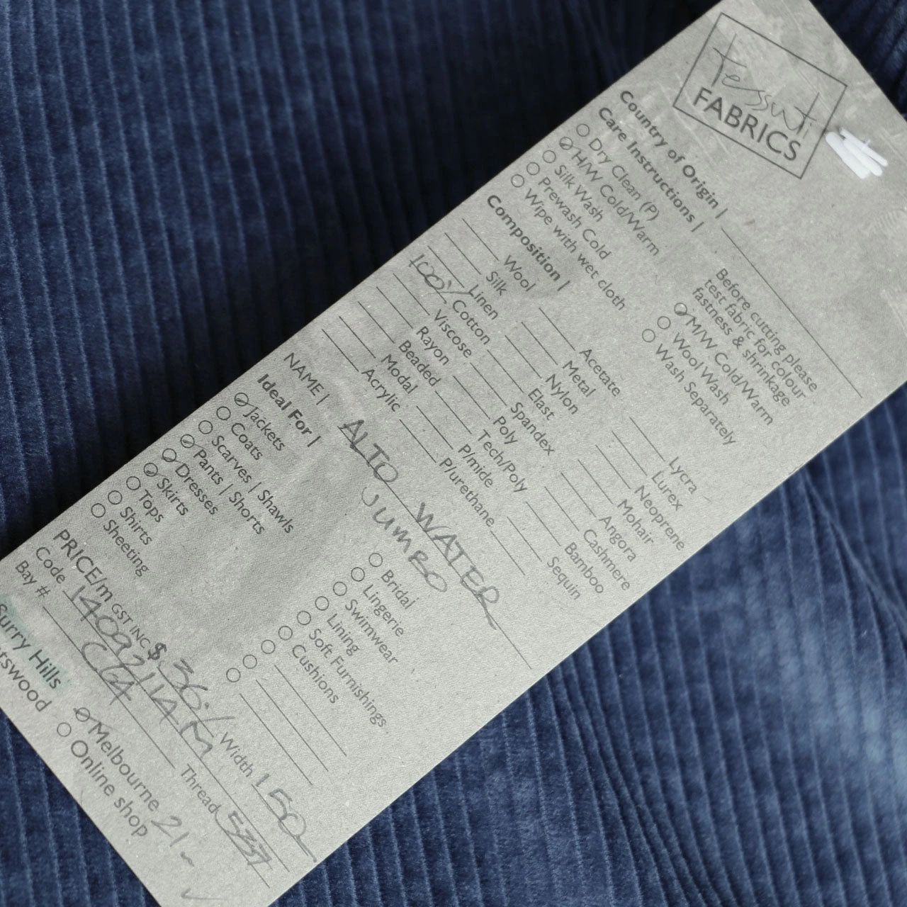 Alto Water - Jumbo Corduroy 5 Alto Water - Jumbo Corduroy - Image 3