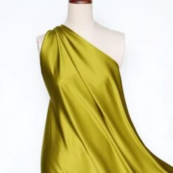 Warm Olive Silk Satin - 19mm -Silk Haven Shop 2IMG 9022
