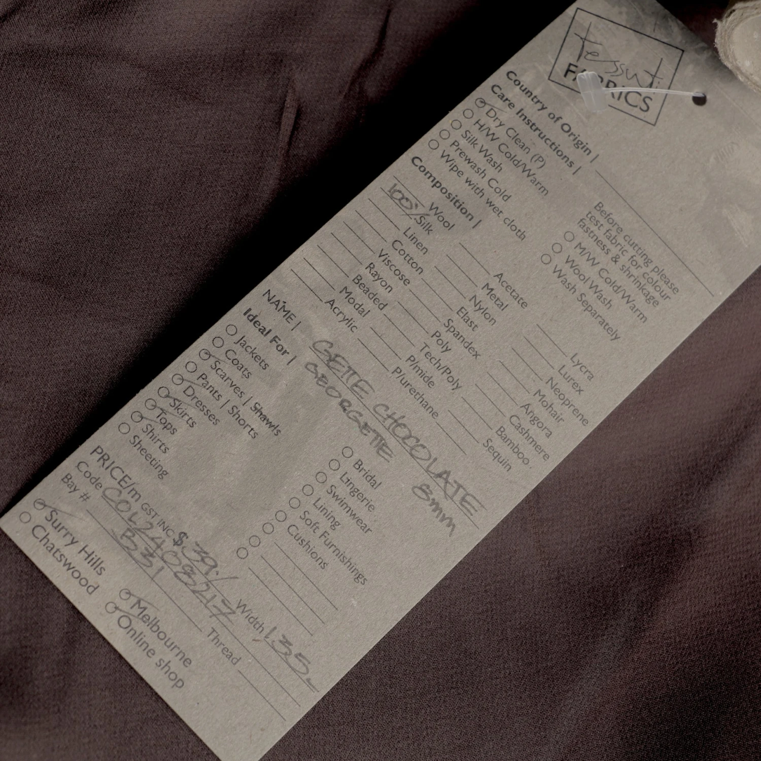 Gette Chocolate Silk Georgette 5 Gette Chocolate Silk Georgette - Image 3