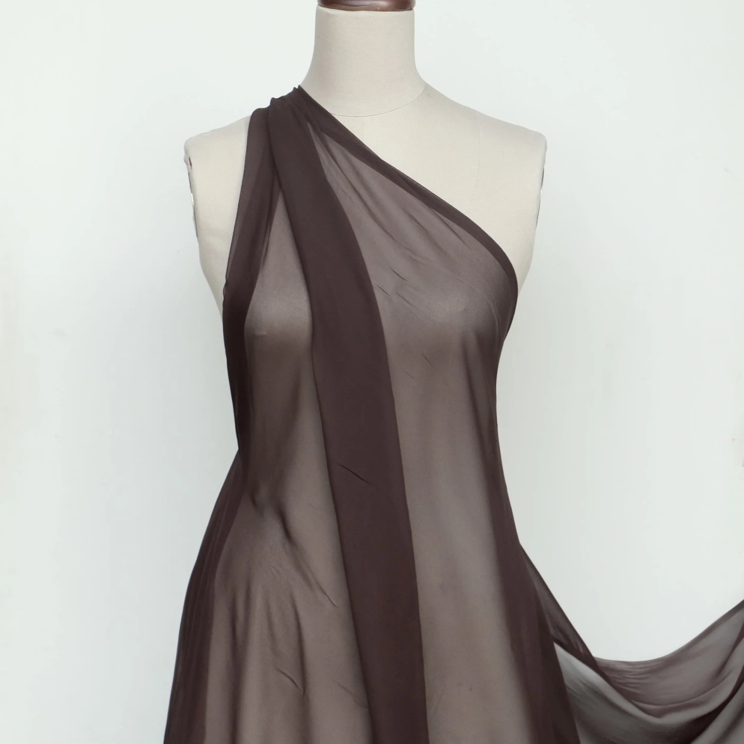 Gette Chocolate Silk Georgette 6 Gette Chocolate Silk Georgette - Image 4