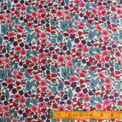 Poppy & Daisy Teal Purple - Liberty Tana Lawn™ -Silk Haven Shop IMG 0912