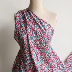 Poppy & Daisy Teal Purple - Liberty Tana Lawn™ -Silk Haven Shop IMG 0915