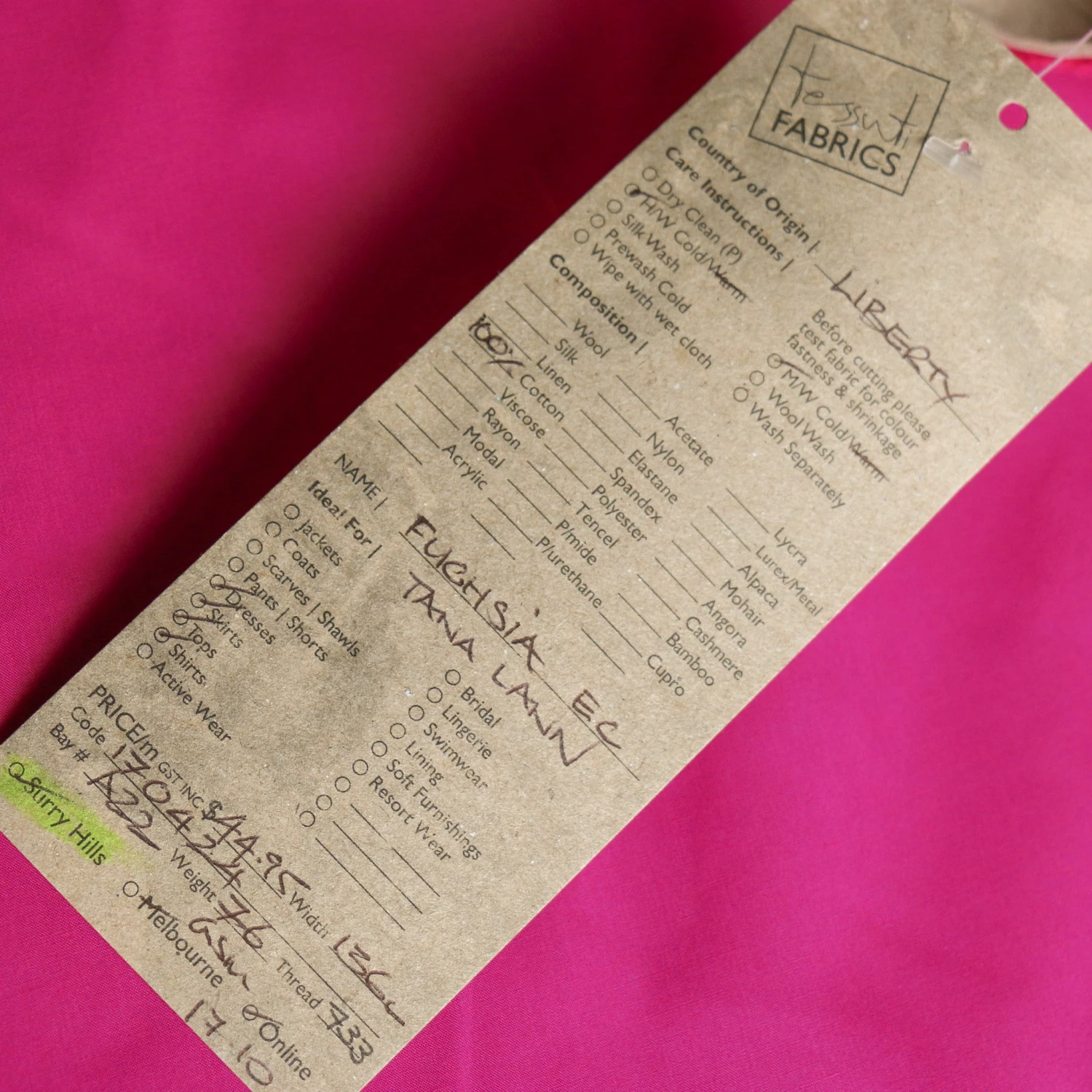 Fuchsia EC - Liberty Tana Lawn™ 5 Fuchsia EC - Liberty Tana Lawn™ - Image 3