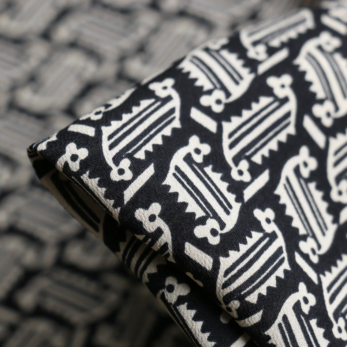 Raso Fiore Black Viscose Georgette 3 Raso Fiore Black Viscose Georgette