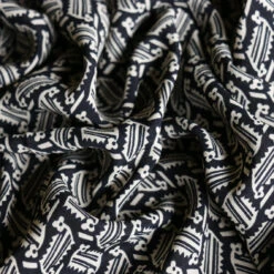 Raso Fiore Black Viscose Georgette 8 Raso Fiore Black Viscose Georgette -Silk Haven Shop IMG 1045