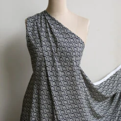 Raso Fiore Black Viscose Georgette 10 Raso Fiore Black Viscose Georgette -Silk Haven Shop IMG 1047