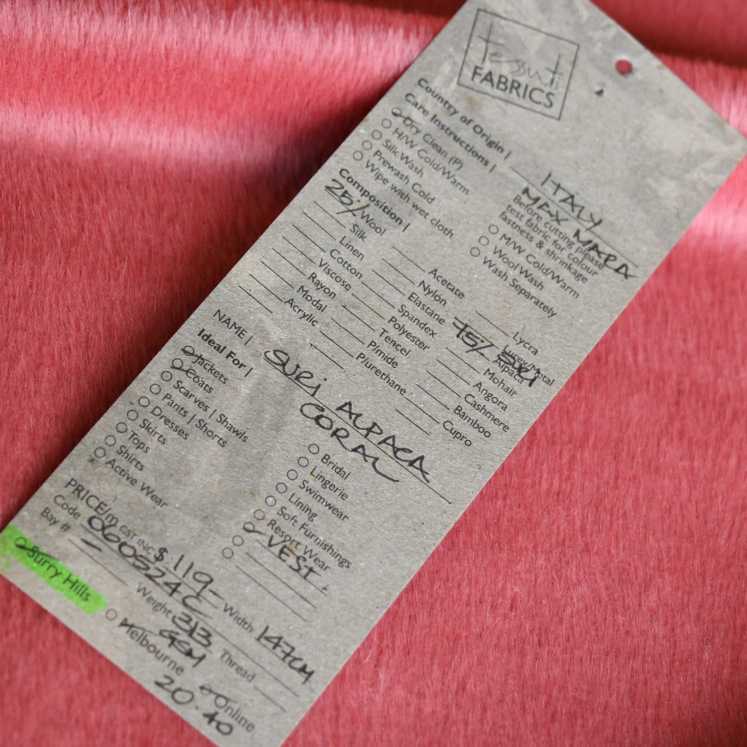 Suri Alpaca Coral Coating 5 Suri Alpaca Coral Coating - Image 3