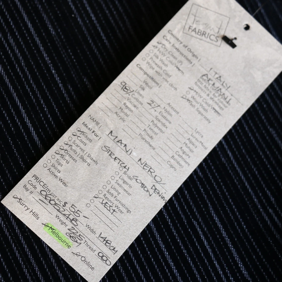 Mani Nero Cotton/Velvet Denim 5 Mani Nero Cotton/Velvet Denim - Image 3