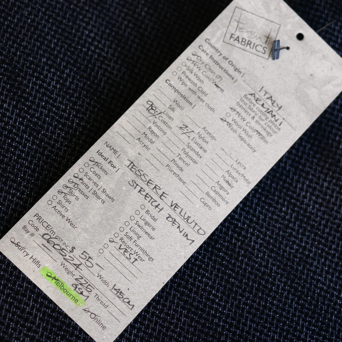Tessere Velluto Stretch Denim 5 Tessere Velluto Stretch Denim - Image 3