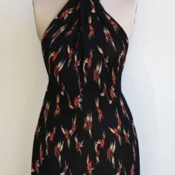 Plisse Giardino - Black/Floral Georgette -Silk Haven Shop IMG 2280 1