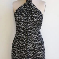 Plisse Bowie - Black/Ivory Georgette -Silk Haven Shop IMG 2297