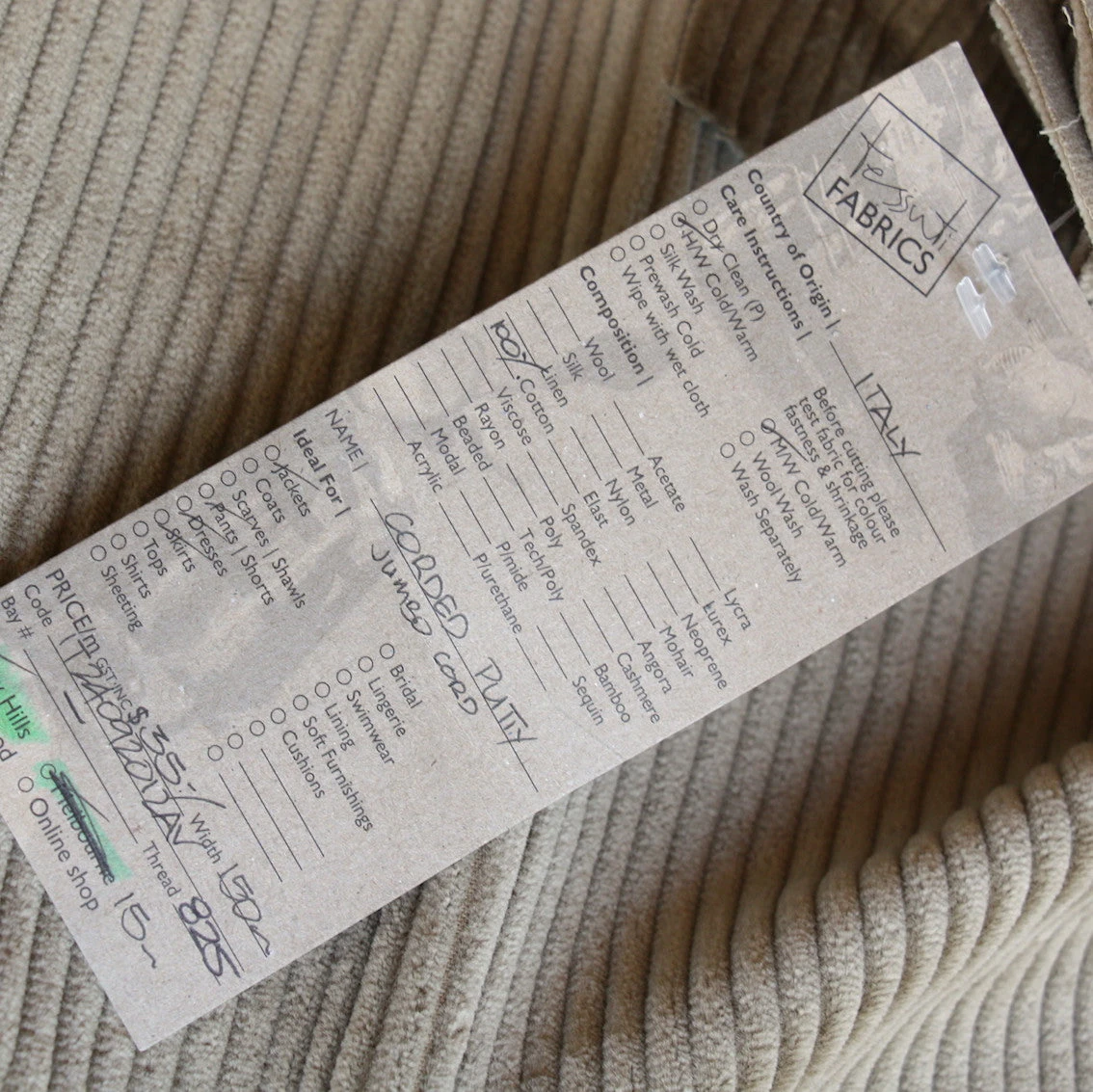 Corded Putty - Jumbo Corduroy 5 Corded Putty - Jumbo Corduroy - Image 3