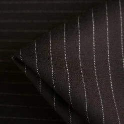 Dolce Striped Wool Suiting - Chocolate Pinstripe