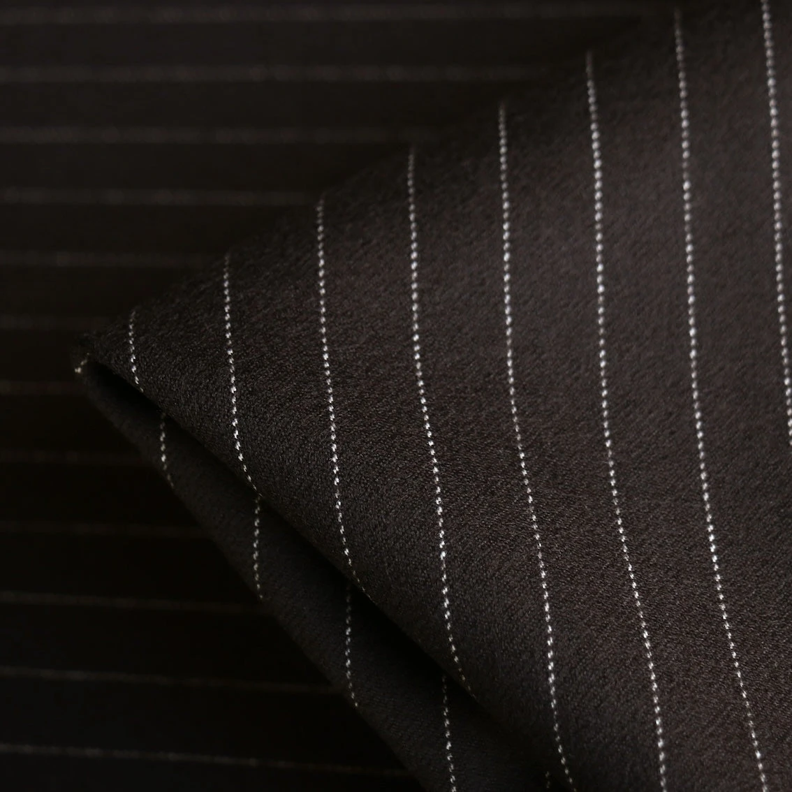 Dolce Striped Wool Suiting - Chocolate Pinstripe 3 Dolce Striped Wool Suiting - Chocolate Pinstripe