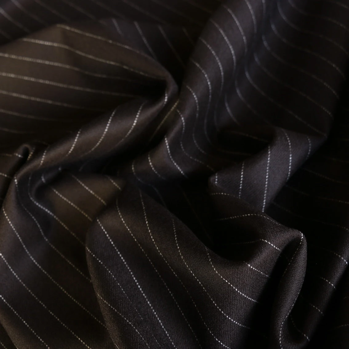 Dolce Striped Wool Suiting - Chocolate Pinstripe 4 Dolce Striped Wool Suiting - Chocolate Pinstripe - Image 2