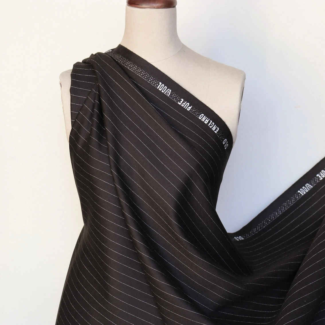 Dolce Striped Wool Suiting - Chocolate Pinstripe 8 Dolce Striped Wool Suiting - Chocolate Pinstripe - Image 6