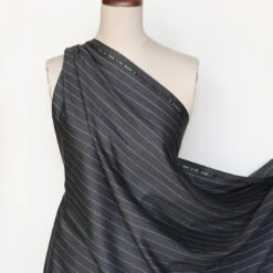 Milan Stripe - Grey Pinstripe Suiting -Silk Haven Shop IMG 2695