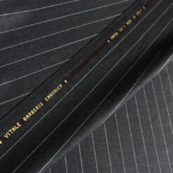 Milan Stripe - Grey Pinstripe Suiting -Silk Haven Shop IMG 2696