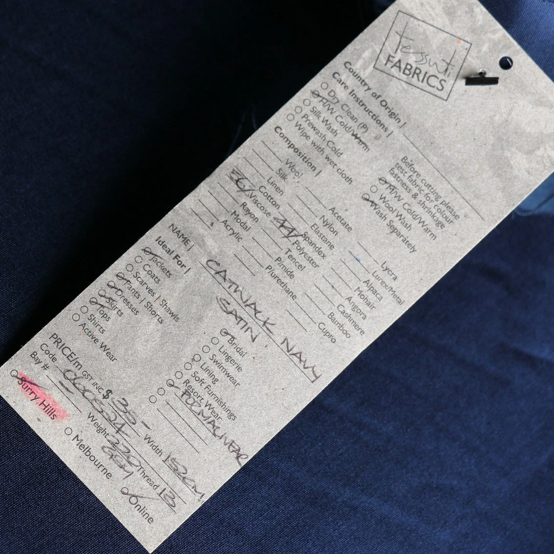 Catwalk Navy Satin Backed 5 Catwalk Navy Satin Backed - Image 3