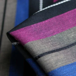 Ravello Stripe On Navy Linen