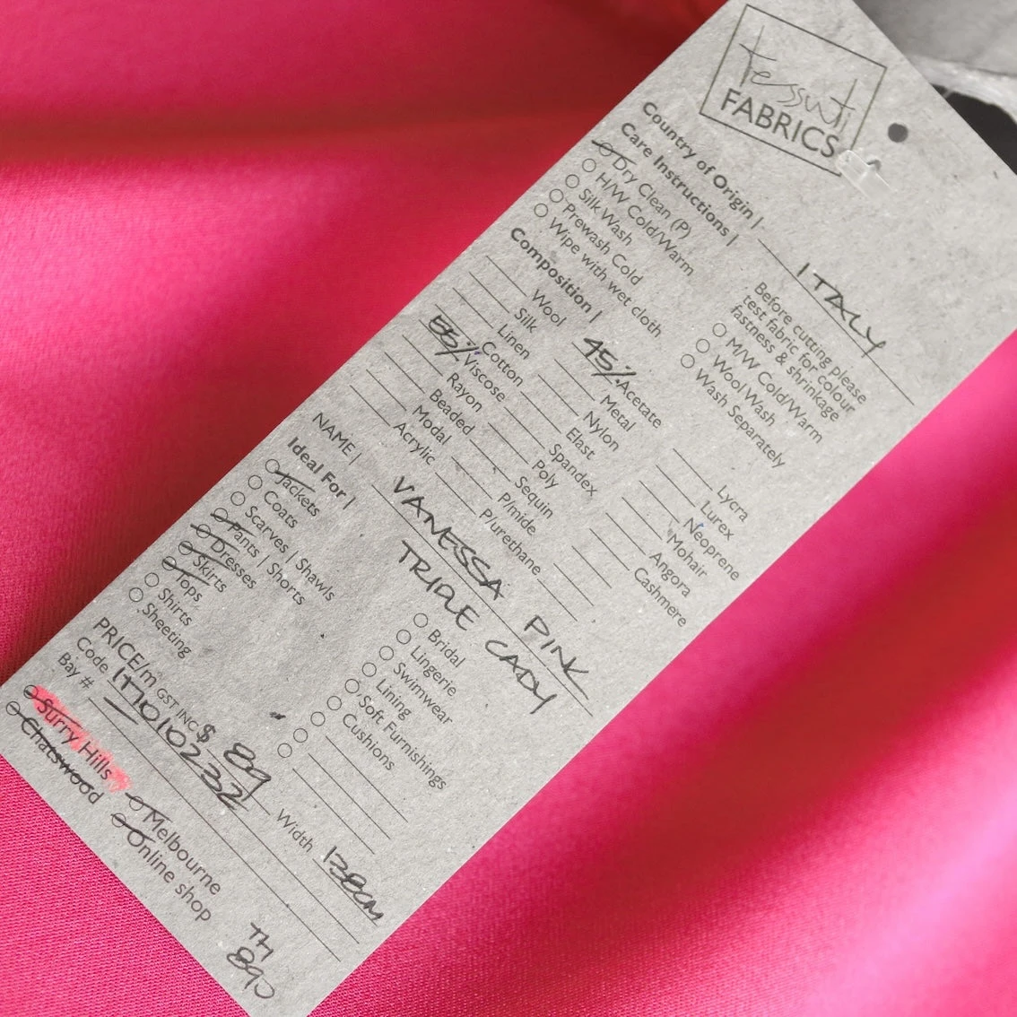 Vanessa Pink Triple Cady Crepe 5 Vanessa Pink Triple Cady Crepe - Image 3