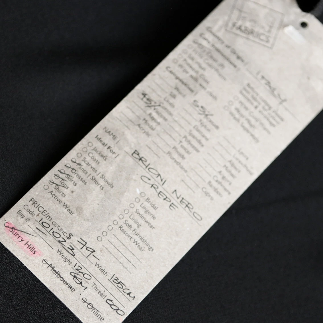 Brioni Nero Satin Backed Crepe 5 Brioni Nero Satin Backed Crepe - Image 3