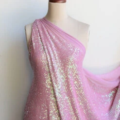 Luna Sorbet Sequinned Stretch Mesh -Silk Haven Shop IMG 5896 7af724b1 f6c0 4671 915d 04e80e549c4e