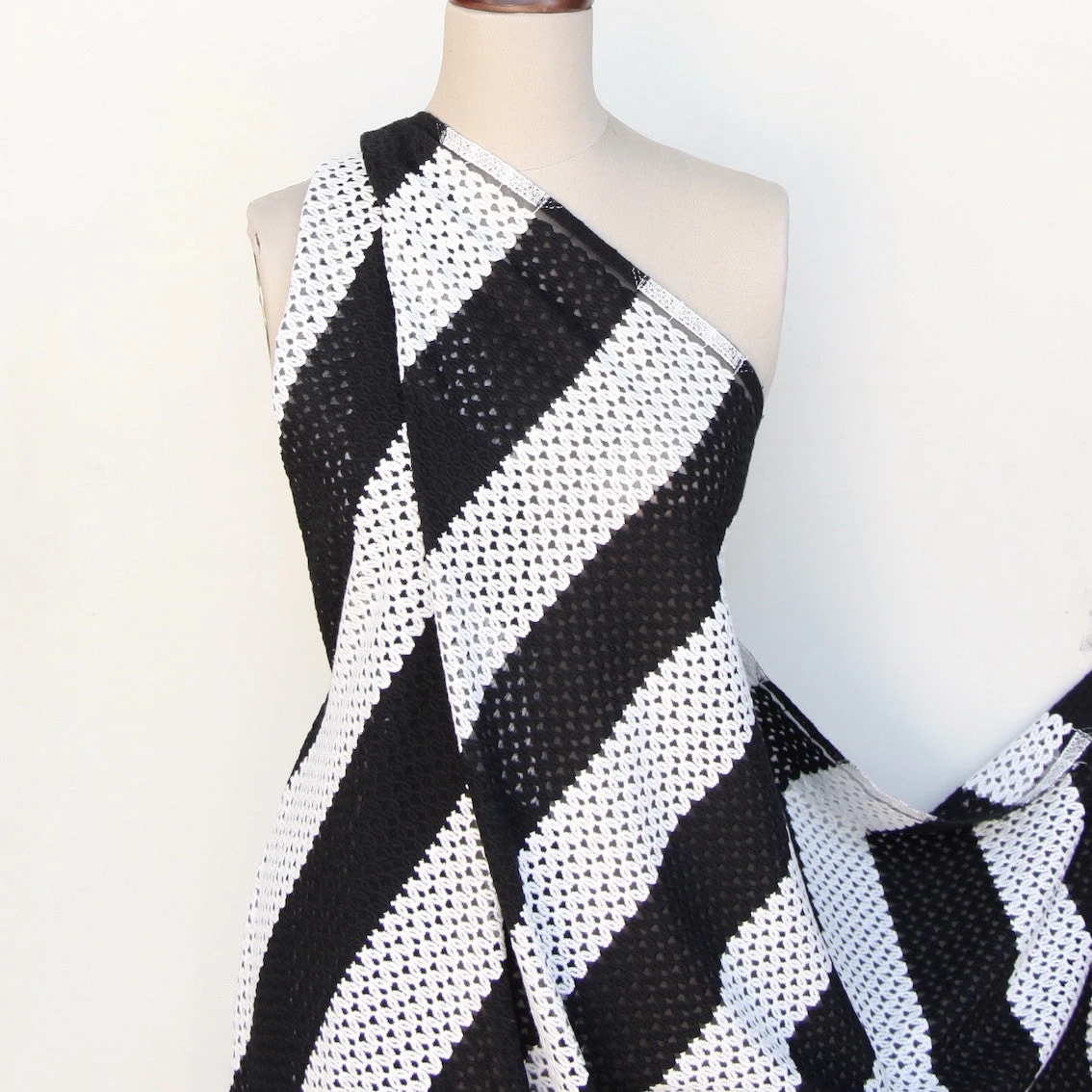 Black Cut White Embroidered Tulle 7 Black Cut White Embroidered Tulle - Image 5