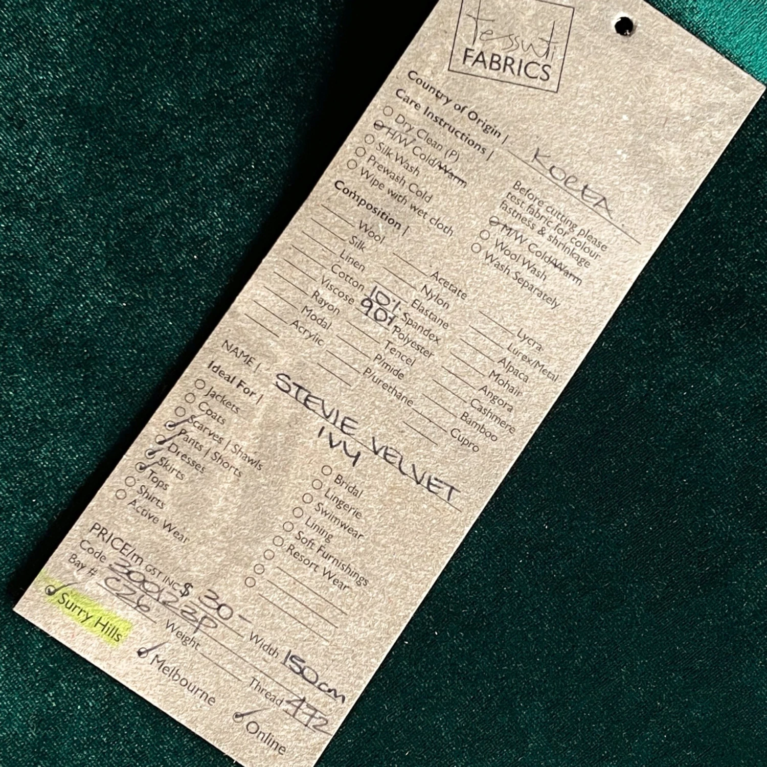 Stevie Velvet Ivy - Stretch Velour 5 Stevie Velvet Ivy - Stretch Velour - Image 3