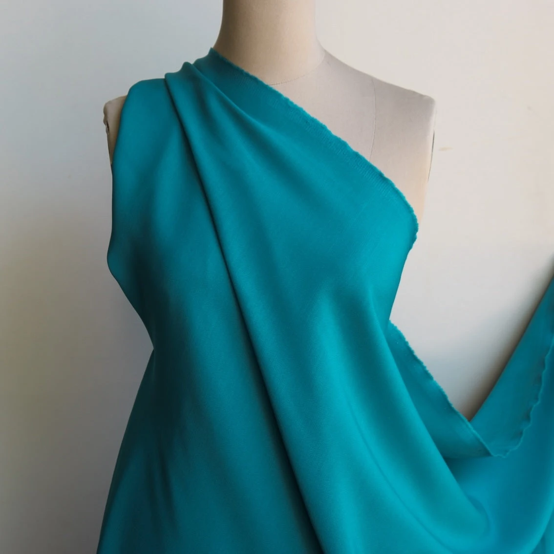Lara Turquoise Satin Backed Wool/Acetate 7 Lara Turquoise Satin Backed Wool/Acetate - Image 5