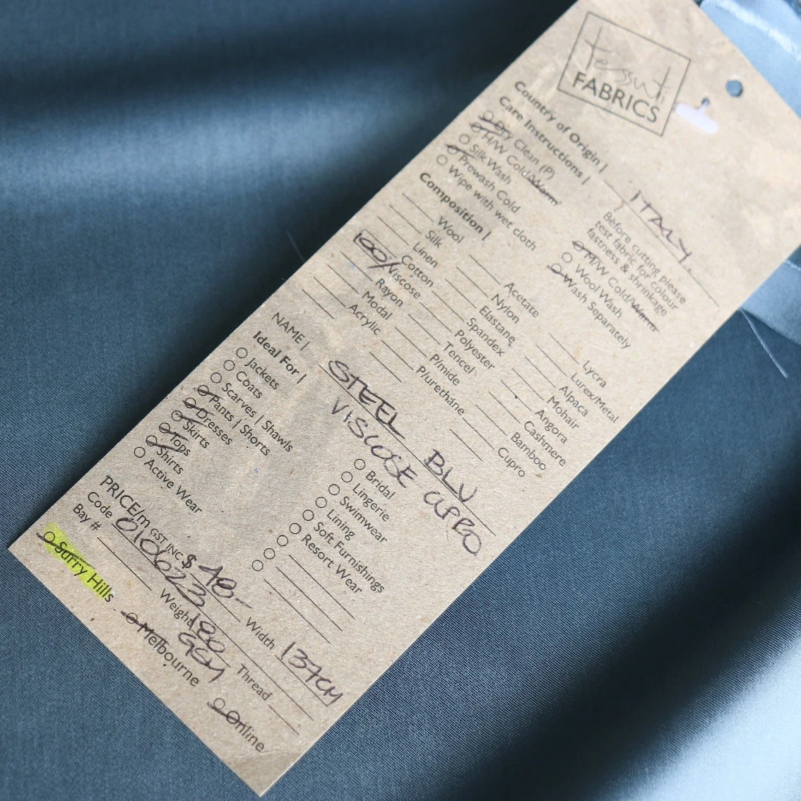 Steel Blue Viscose Cupro 5 Steel Blue Viscose Cupro - Image 3