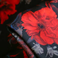 Persephone Black Silk Satin