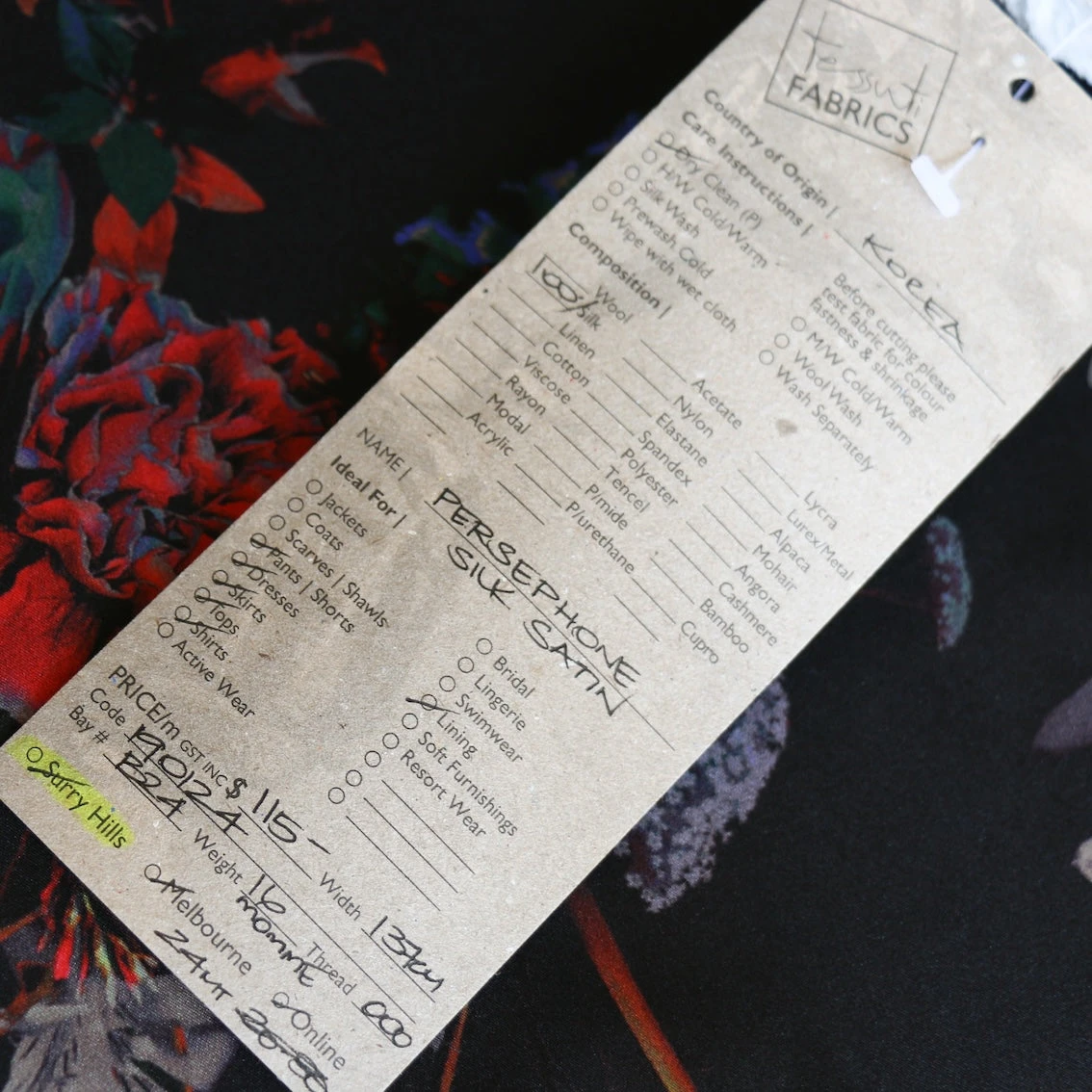 Persephone Black Silk Satin 6 Persephone Black Silk Satin - Image 4