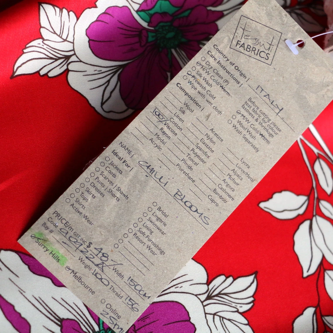 Chilli Blooms Viscose Poplin Sateen 7 Chilli Blooms Viscose Poplin Sateen - Image 5