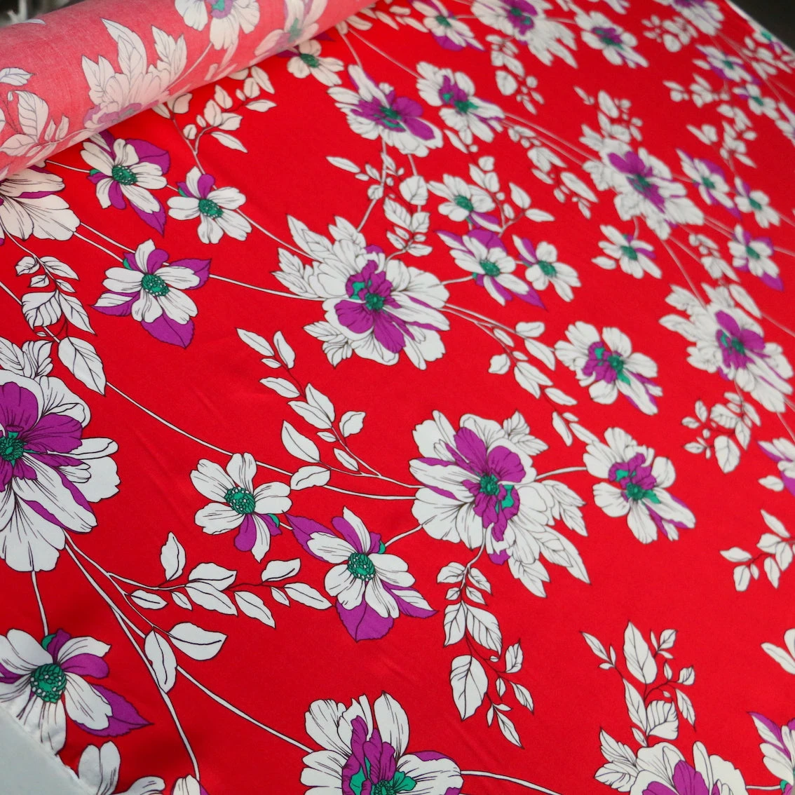 Chilli Blooms Viscose Poplin Sateen 6 Chilli Blooms Viscose Poplin Sateen - Image 4