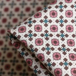 Zelig Rose/Ecru Stretch Cotton