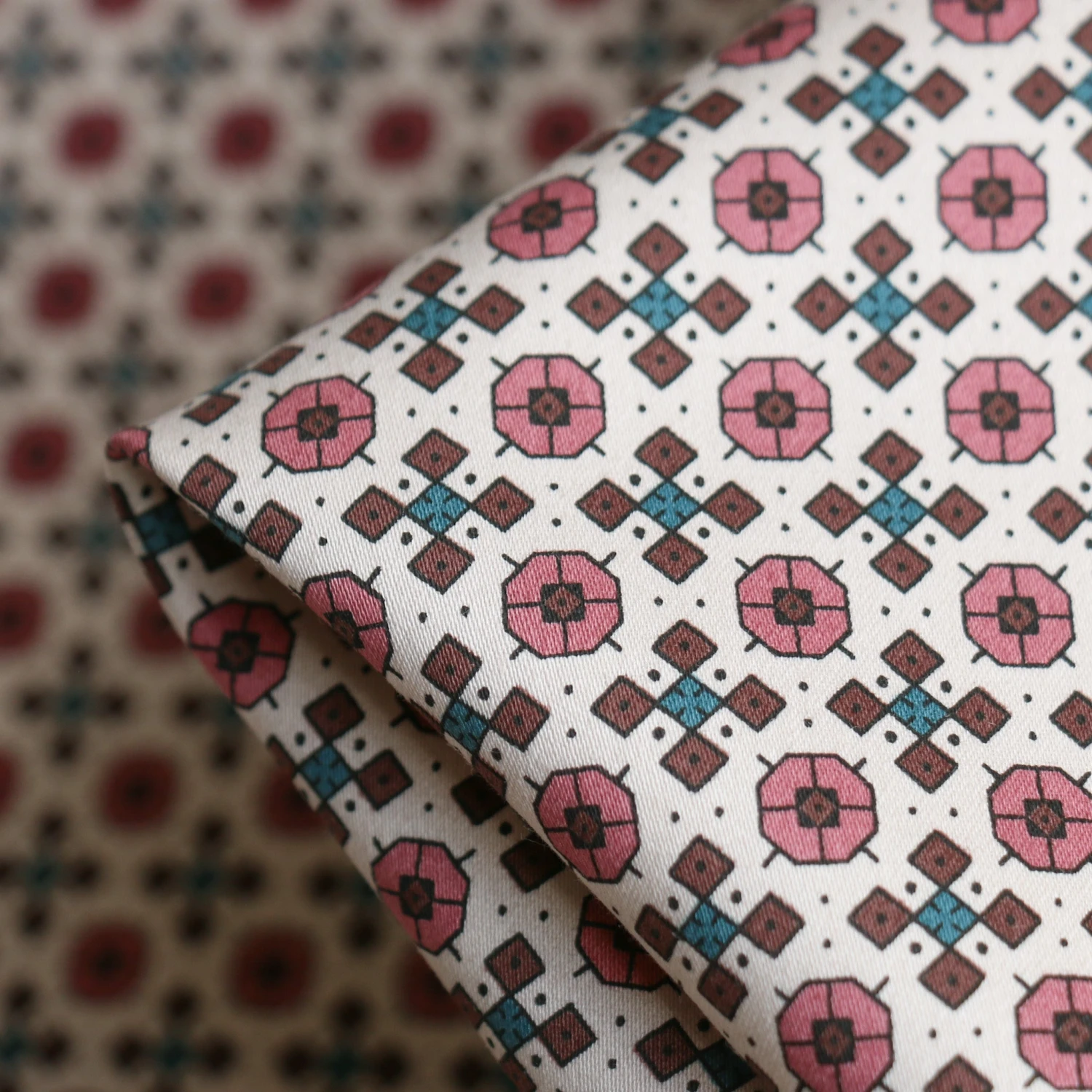 Zelig Rose/Ecru Stretch Cotton 3 Zelig Rose/Ecru Stretch Cotton