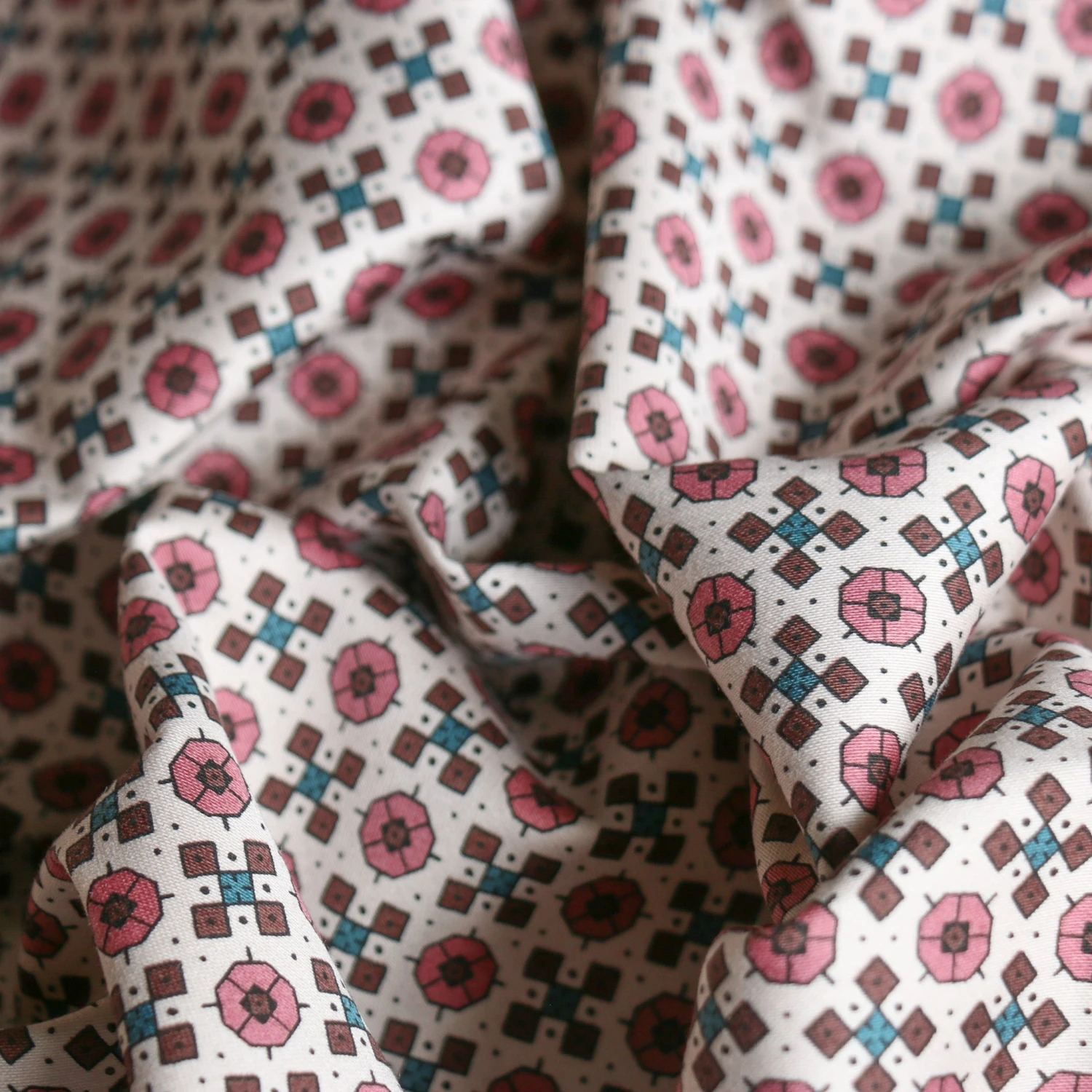 Zelig Rose/Ecru Stretch Cotton 4 Zelig Rose/Ecru Stretch Cotton - Image 2