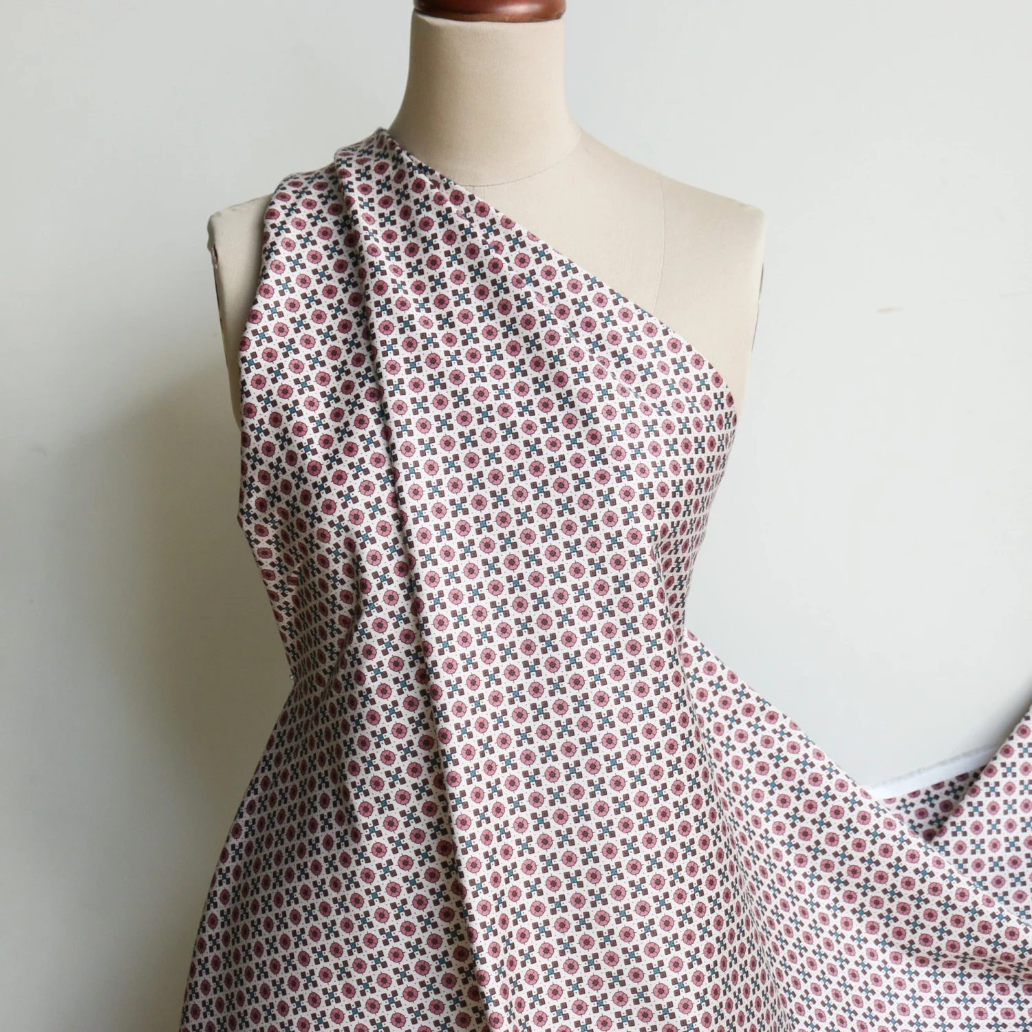 Zelig Rose/Ecru Stretch Cotton 7 Zelig Rose/Ecru Stretch Cotton - Image 5