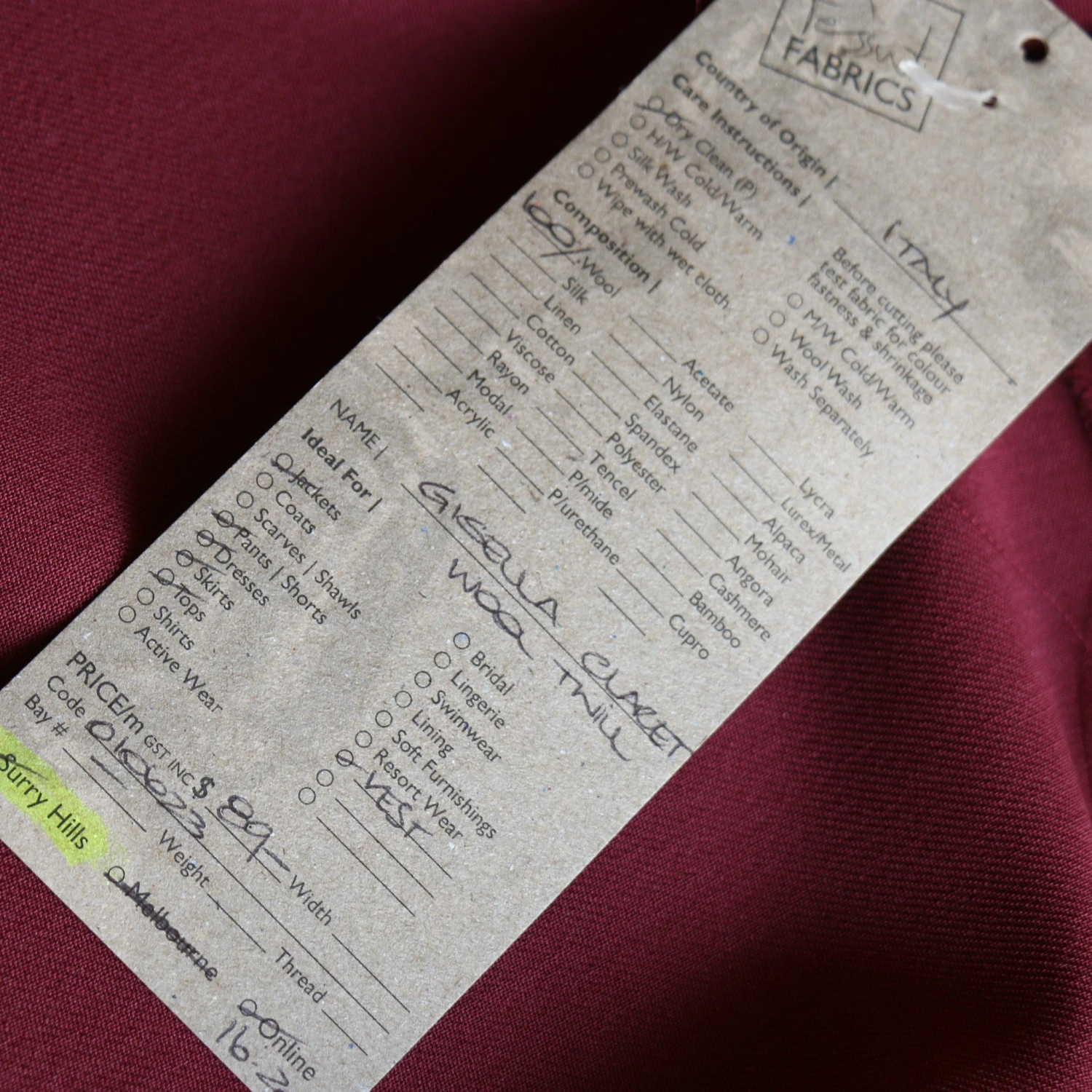 Gisella Claret Wool Twill 5 Gisella Claret Wool Twill - Image 3