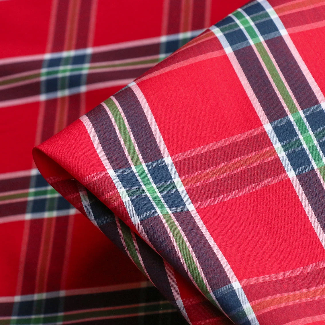 Stella Check Red/Navy Stretch Cotton Shirting 3 Stella Check Red/Navy Stretch Cotton Shirting