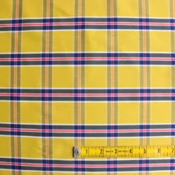 Mattea Check Yellow/Navy Stretch Cotton Shirting -Silk Haven Shop IMG 8977 e8b3ce78 09ed 461b 9a48 03ced71f0ec2