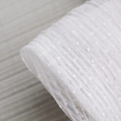 Folded White Spot Pleated Tulle