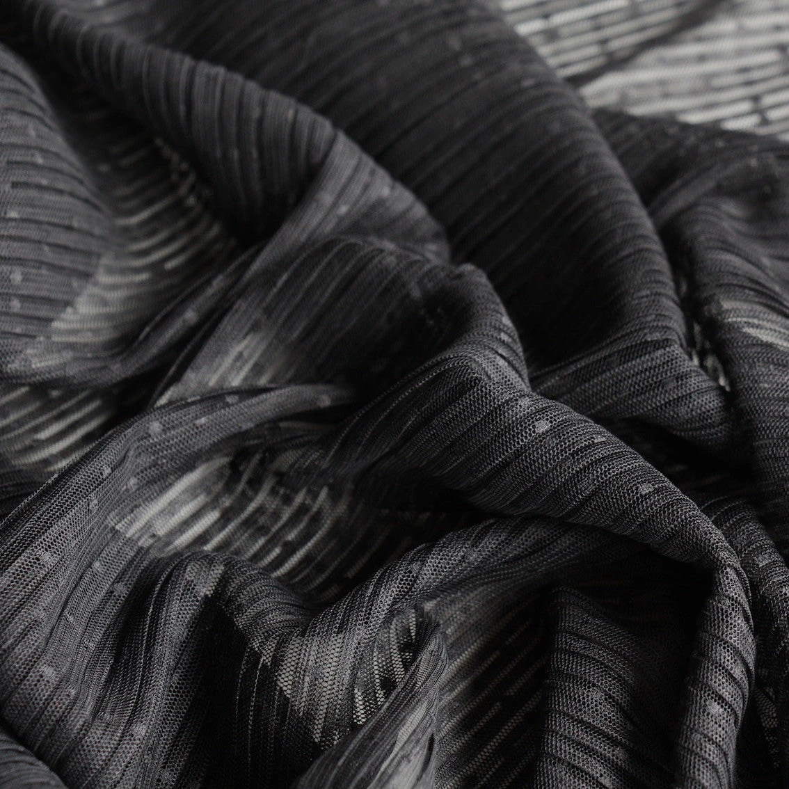 Folded Black Spot Pleated Tulle 4 Folded Black Spot Pleated Tulle - Image 2