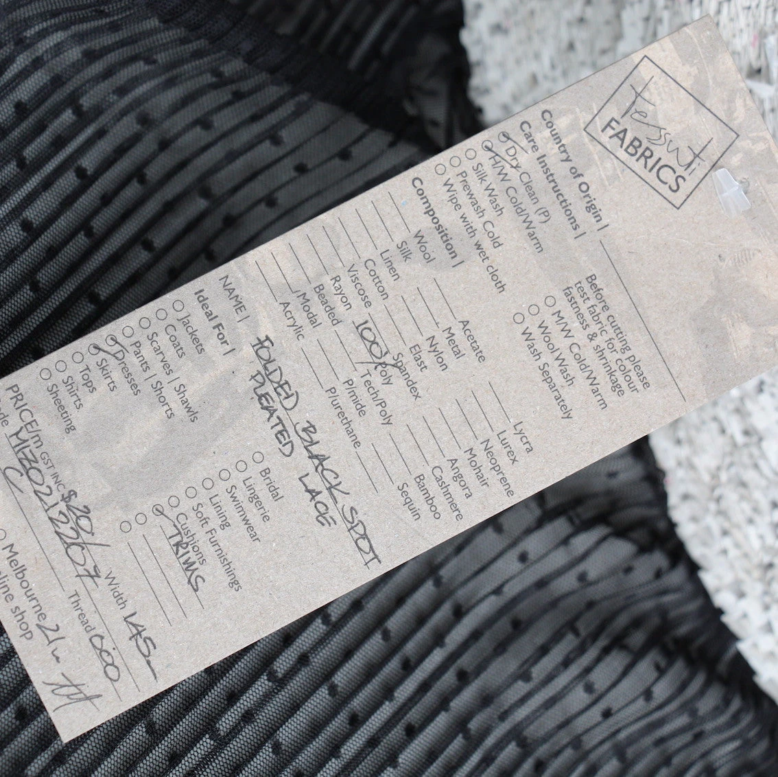 Folded Black Spot Pleated Tulle 5 Folded Black Spot Pleated Tulle - Image 3