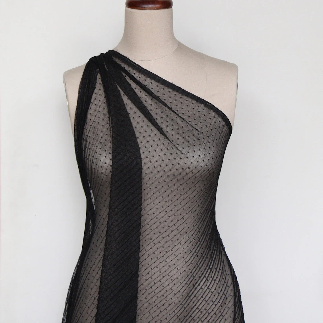 Folded Black Spot Pleated Tulle 6 Folded Black Spot Pleated Tulle - Image 4