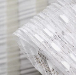 Folded Spot & Stripe Pleated Mesh Tulle