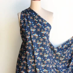 Zaza Navy Jacquard Spot Viscose -Silk Haven Shop IMG 9347 ac83c960 8e8f 4a8f b94c 932f8134065c