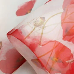 Tuscan Poppies Silk Organza