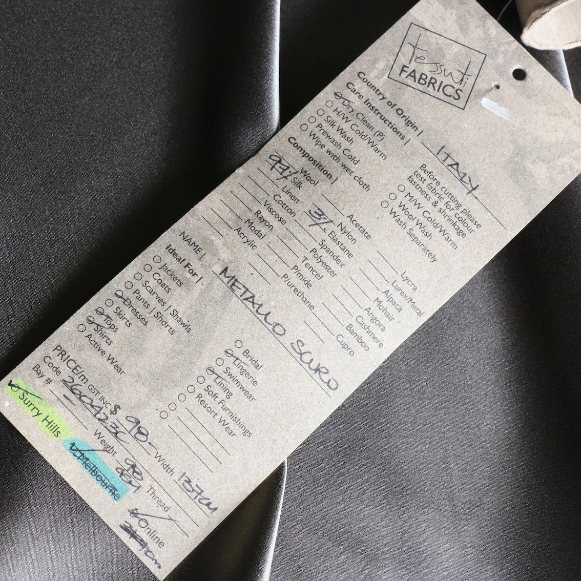 Metallo Scuro Stretch Silk Satin 5 Metallo Scuro Stretch Silk Satin - Image 3